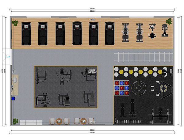 120平方健身房配置方案-广西米兰·(milan)中国健身器材有限公司 120平方健身房配置方案-广西米兰·(milan)中国健身器材有限公司