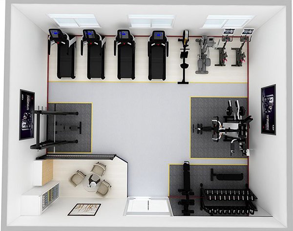 80平方健身房配置方案-广西米兰·(milan)中国健身器材有限公司 80平方健身房配置方案-广西米兰·(milan)中国健身器材有限公司