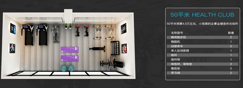 50平方健身室-米兰健身器材企事业健身解决方案 50平方健身室-米兰健身器材企事业健身解决方案